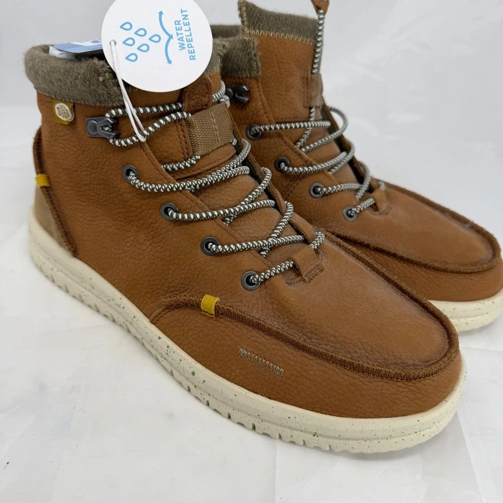 Hey Dude Bradley Boot Leather Cognac Mens 10 Water Repellent Chukka 40189-21N